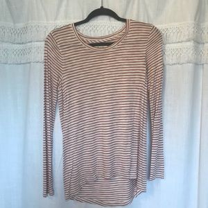 Madewell maroon striped shirt